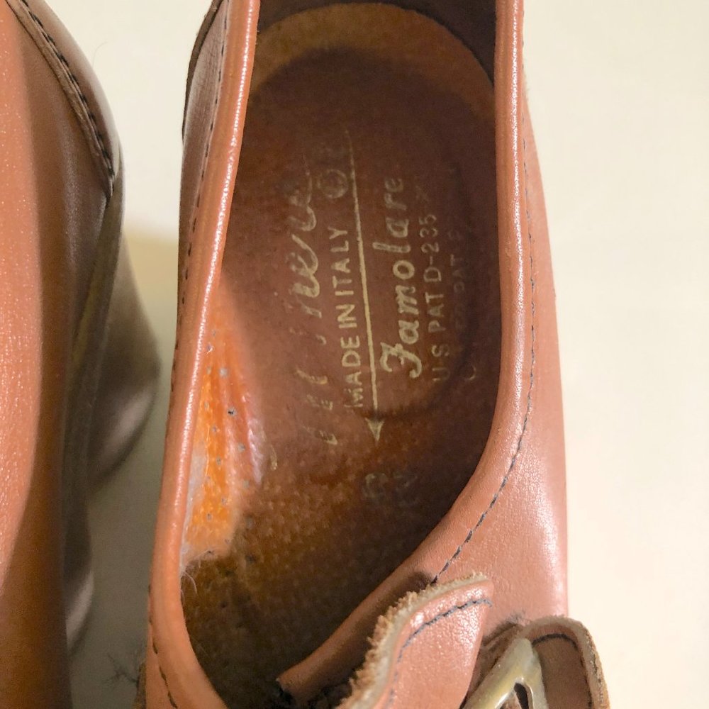 Vintage Famolare Hi There 70s Platform Leather Loafers 7N - Picture 4 of 5